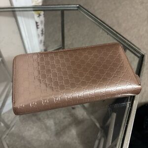 Gucci Shiny Tan Embossed Wallet